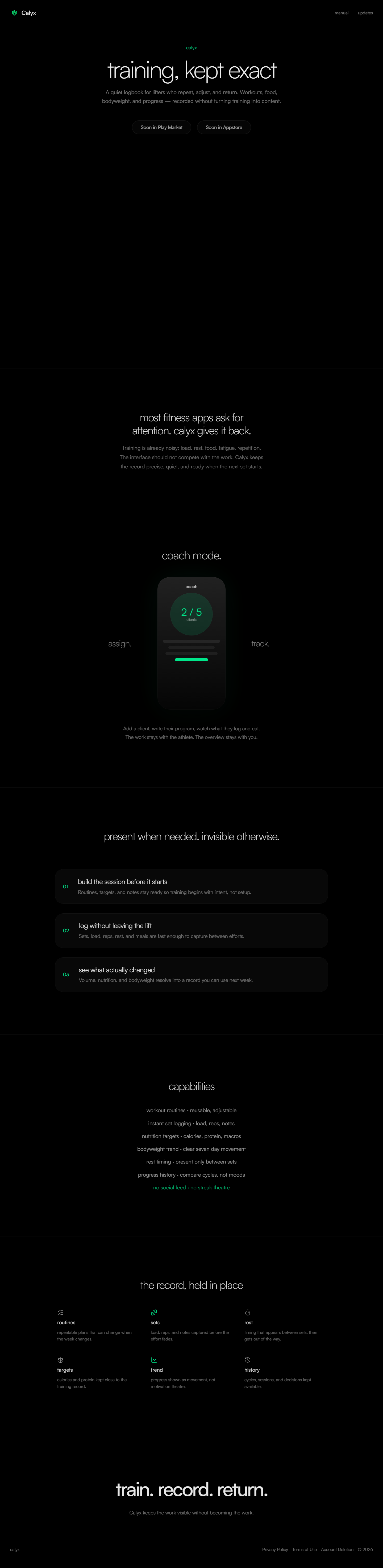 Calix App site preview